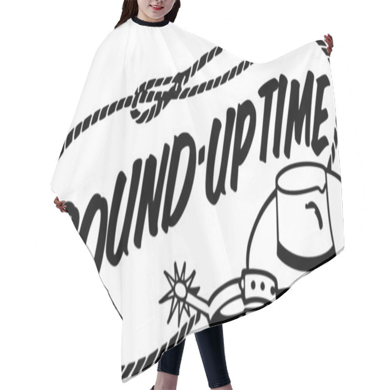 Personality  Round Up Time Banner Hair Cutting Cape