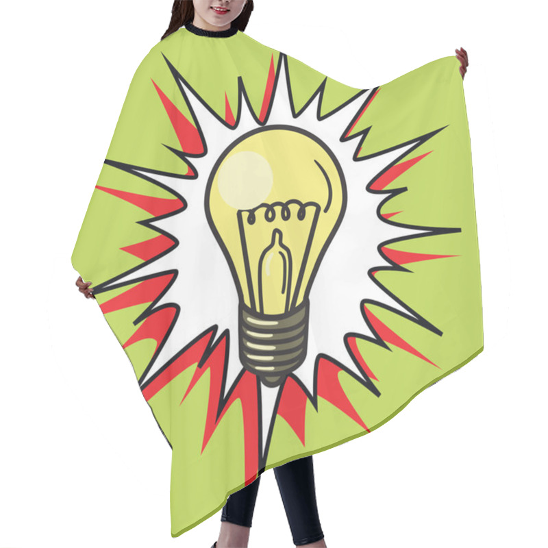 Personality  Light Bulb Lamp Pop Art Style Vector Hair Cutting Cape