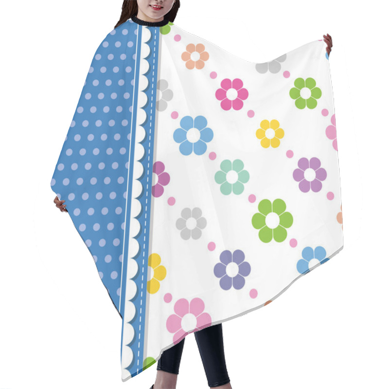 Personality  Flowers And Polka Dot Greeting Card Hair Cutting Cape