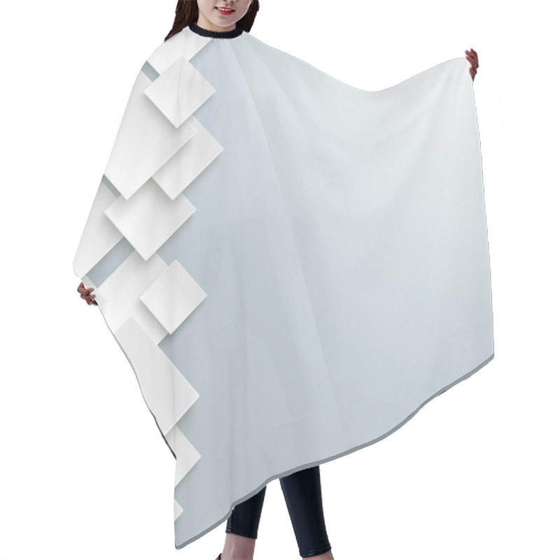 Personality  Vector Illustration Of White Paper Rhombuses On Gray Background Hair Cutting Cape