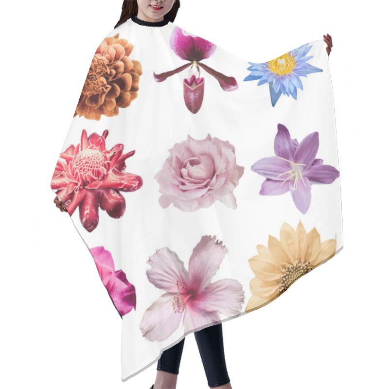 Personality  Vector Floral Design Element Set Hair Cutting Cape