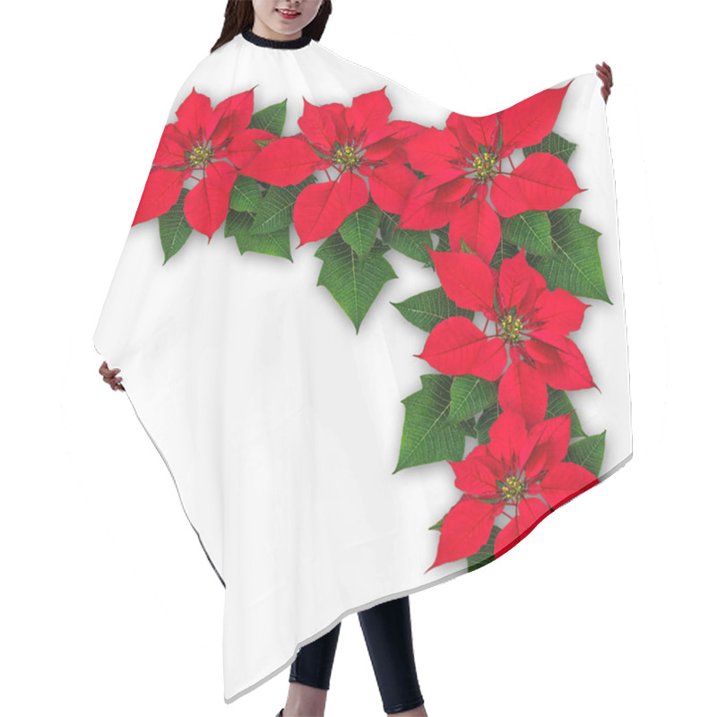 Personality  Poinsettia Flowers Christmas Decoration Hair Cutting Cape