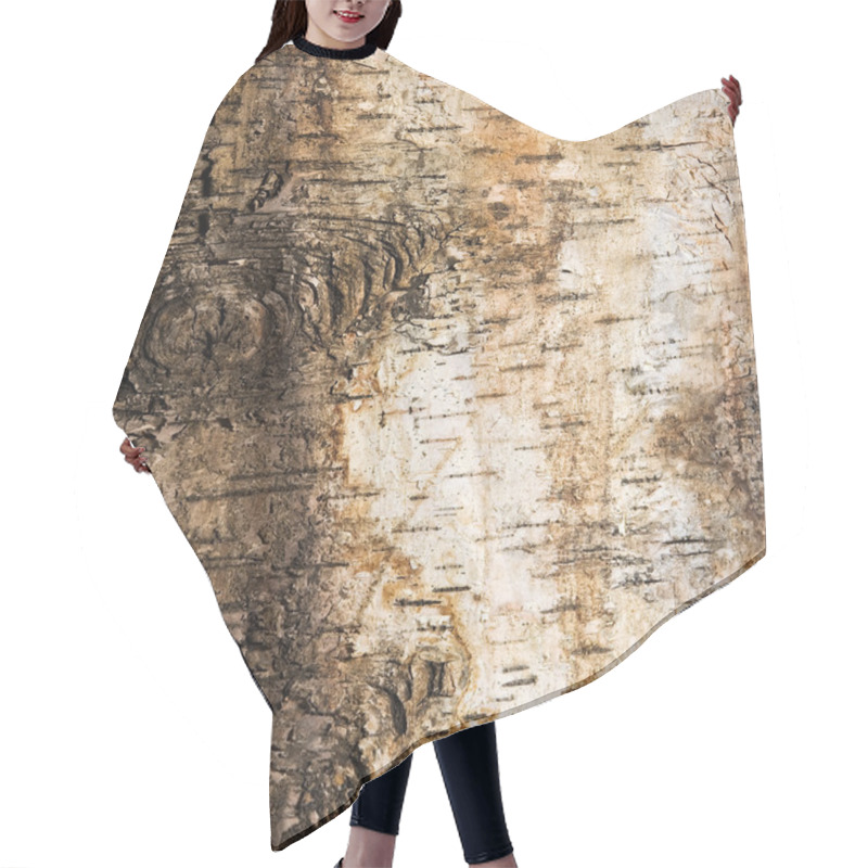 Personality  Background Of Birch Bark With A Knot Hair Cutting Cape