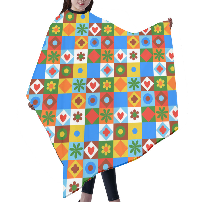 Personality  Quilting Pattern Seamless Vector Hair Cutting Cape