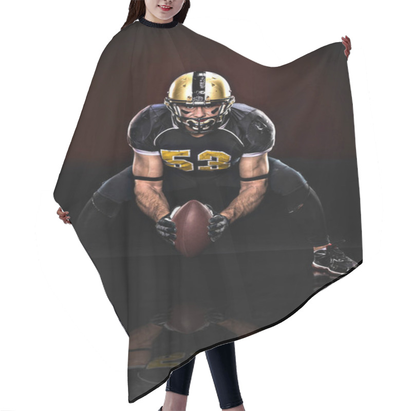 Personality  American Football Player Holding Ball  Hair Cutting Cape