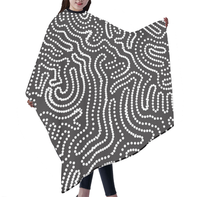 Personality  Universal Geometric Striped Dotted Seamless Pattern. Repeating A Hair Cutting Cape