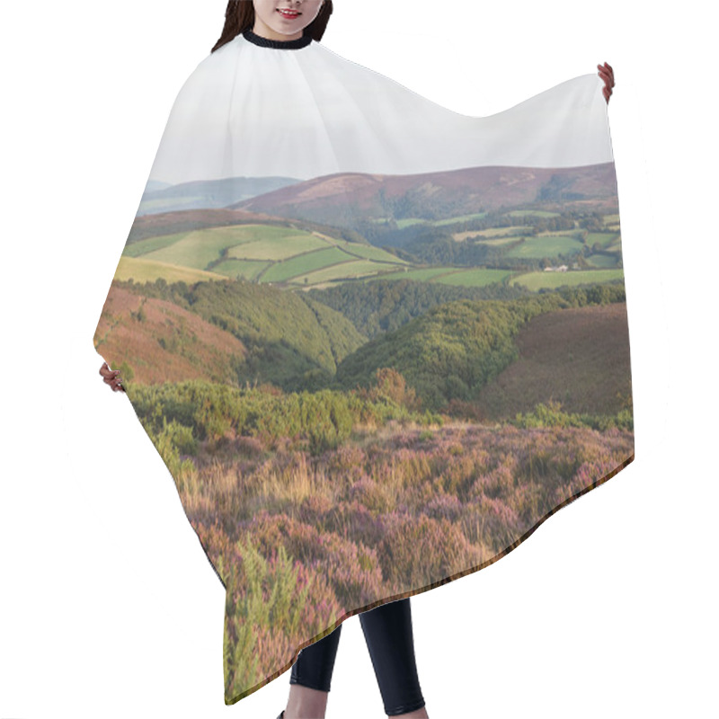 Personality  View Of Porlock Common At The Top Of Porlock Hill In Exmoor Natioanl Park Hair Cutting Cape