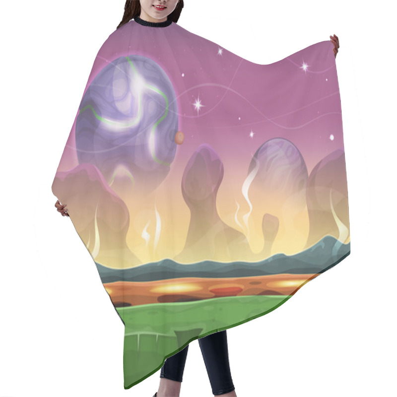 Personality  Fantasy Sci-fi Alien Landscape For Ui Game Hair Cutting Cape