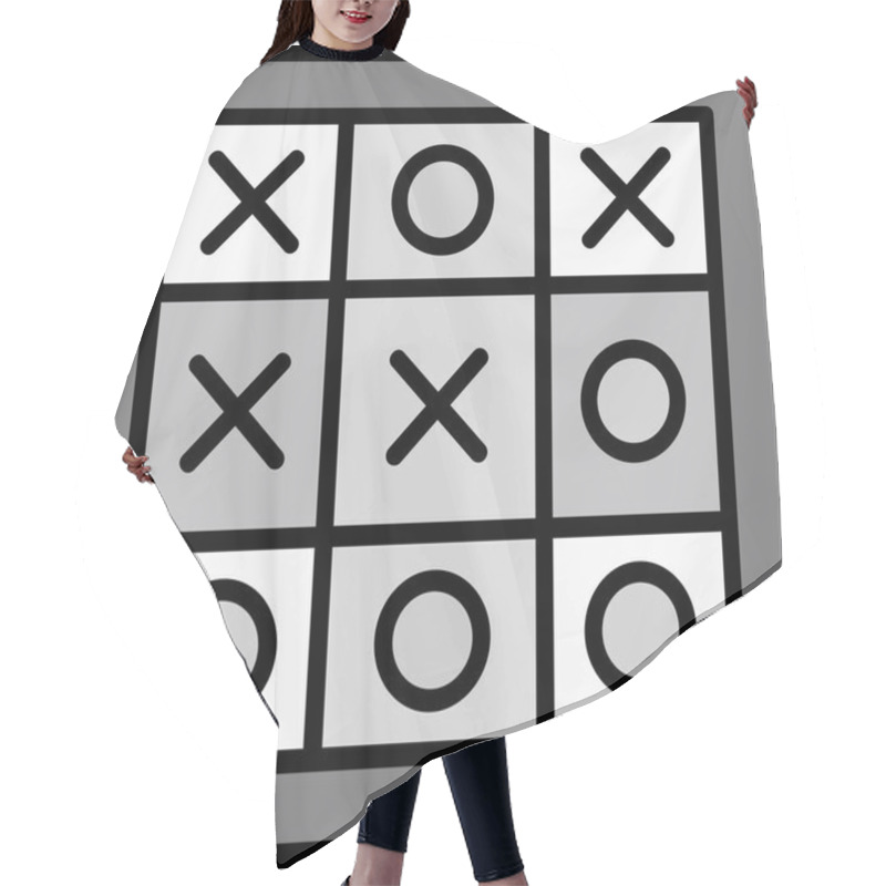 Personality  Tic Tac Toe Icon Vector Illustration  Hair Cutting Cape