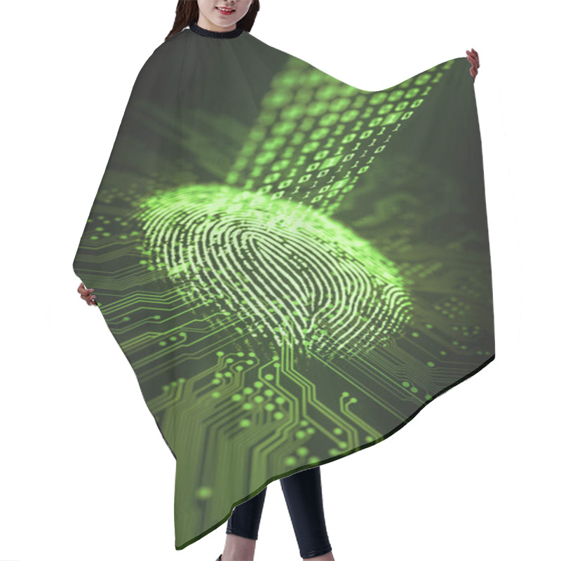 Personality  Fingerprint Binary Microchip Hair Cutting Cape