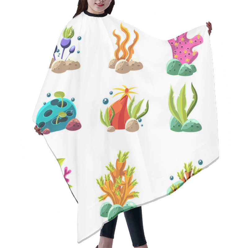 Personality  Cartoon Underwater Plants And Creatures Hair Cutting Cape