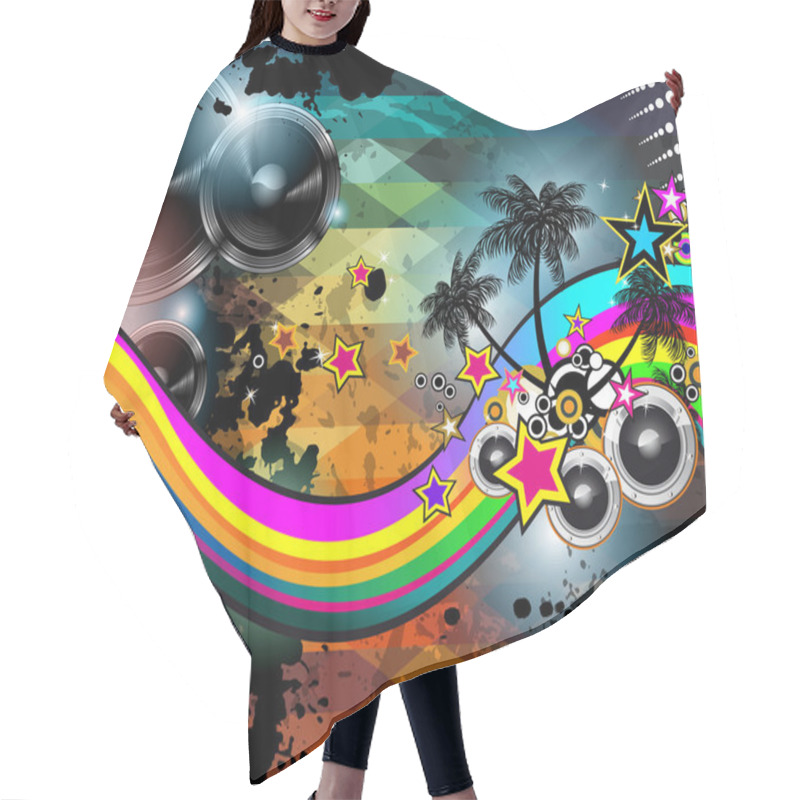 Personality  Tropical Event Disco Flyer For Music Poster Hair Cutting Cape