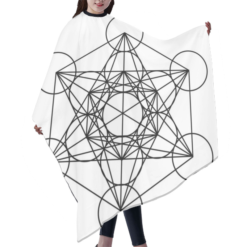 Personality  Metatron Cube (spiritual Symbols), Ancient Sacred Geometric Patterns Hair Cutting Cape