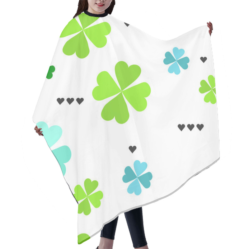 Personality  Pattern With Four Leaf Clover Leaves  Hair Cutting Cape