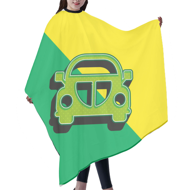 Personality  Beetle Car Front Green And Yellow Modern 3d Vector Icon Logo Hair Cutting Cape