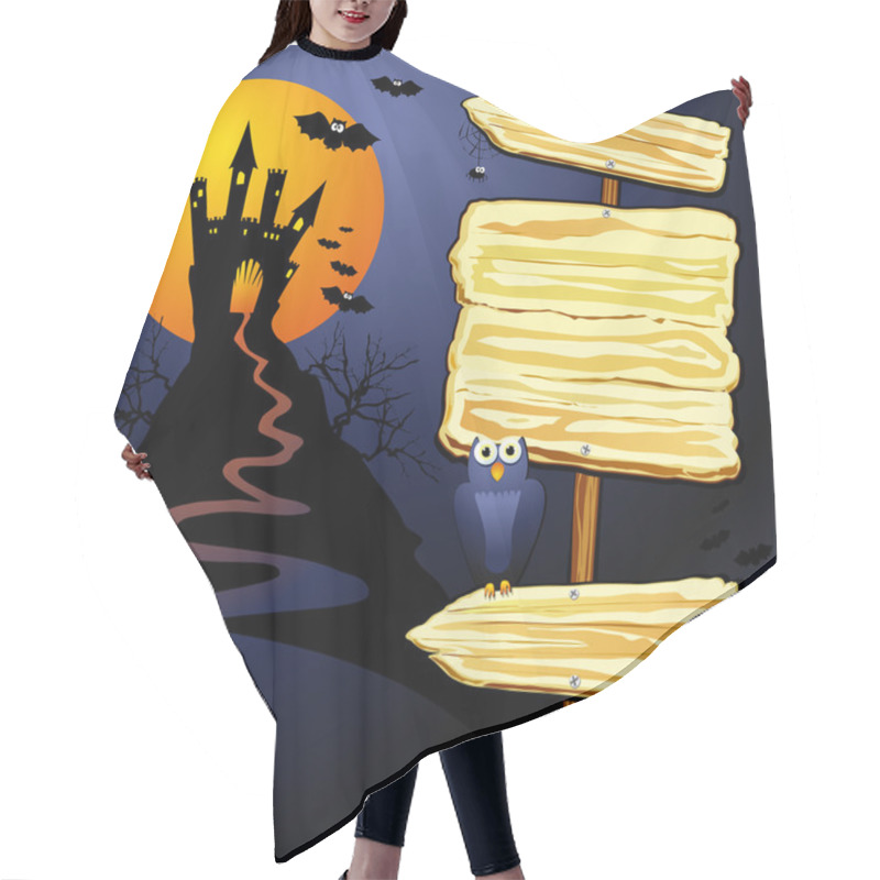 Personality  Halloween Background With Sign Hair Cutting Cape