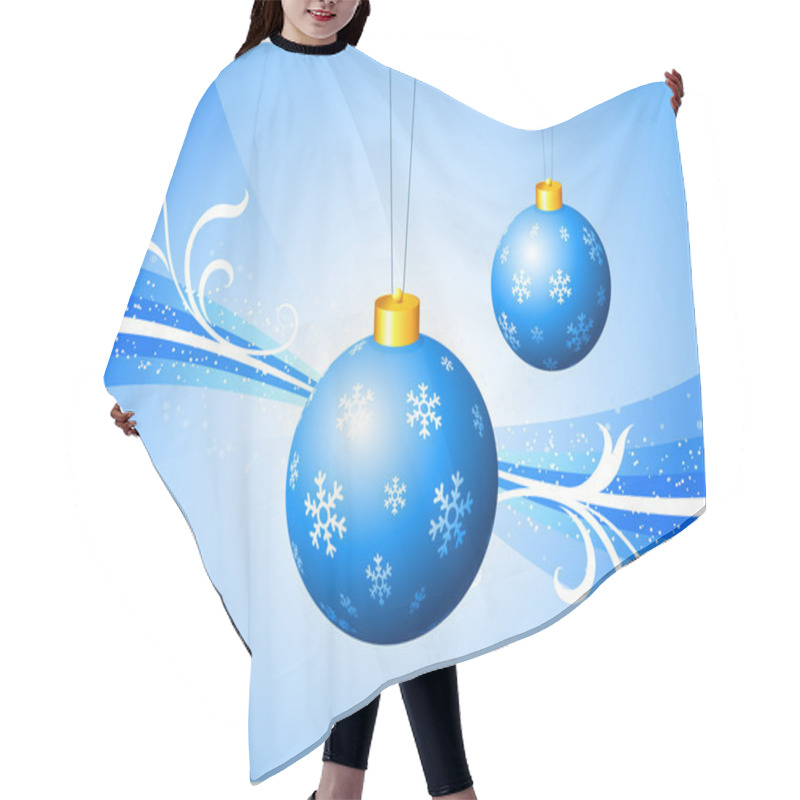 Personality  Blue Ornaments On Abstract Holiday Background Hair Cutting Cape