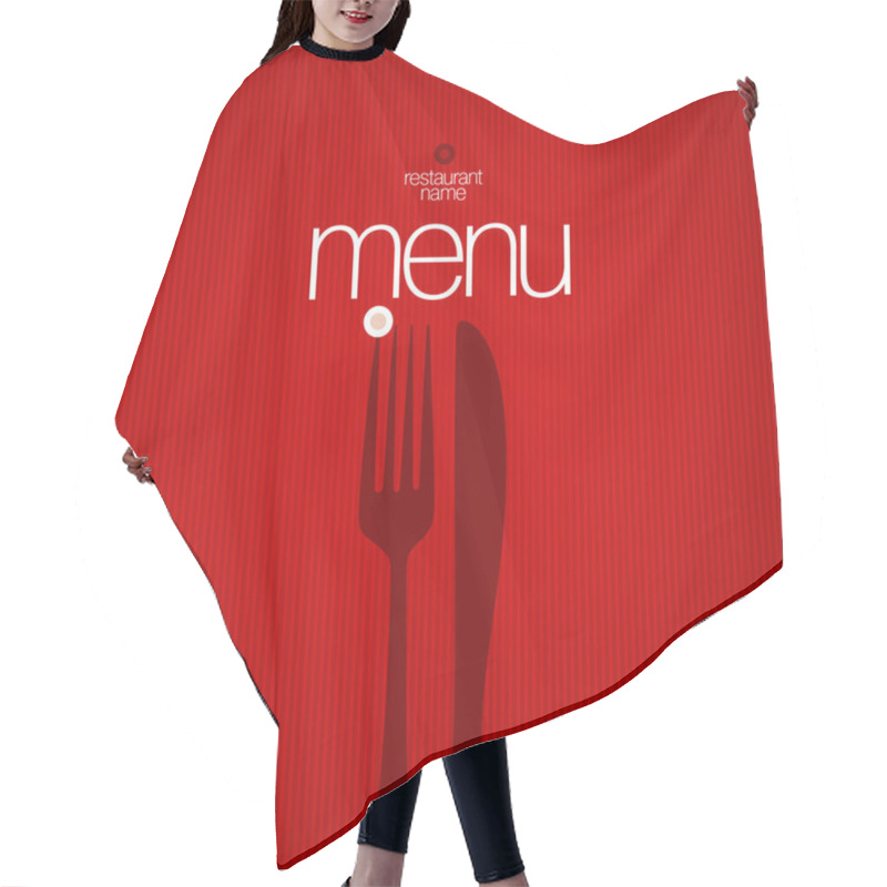 Personality  Menu Card Design Template. Hair Cutting Cape