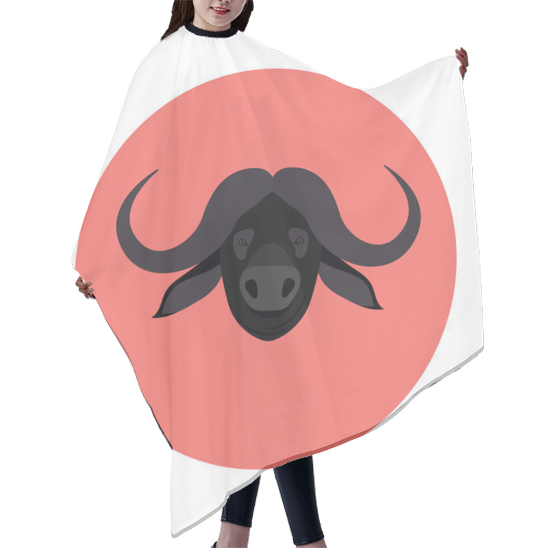 Personality  African Bull Flat Icon Illustration Hair Cutting Cape