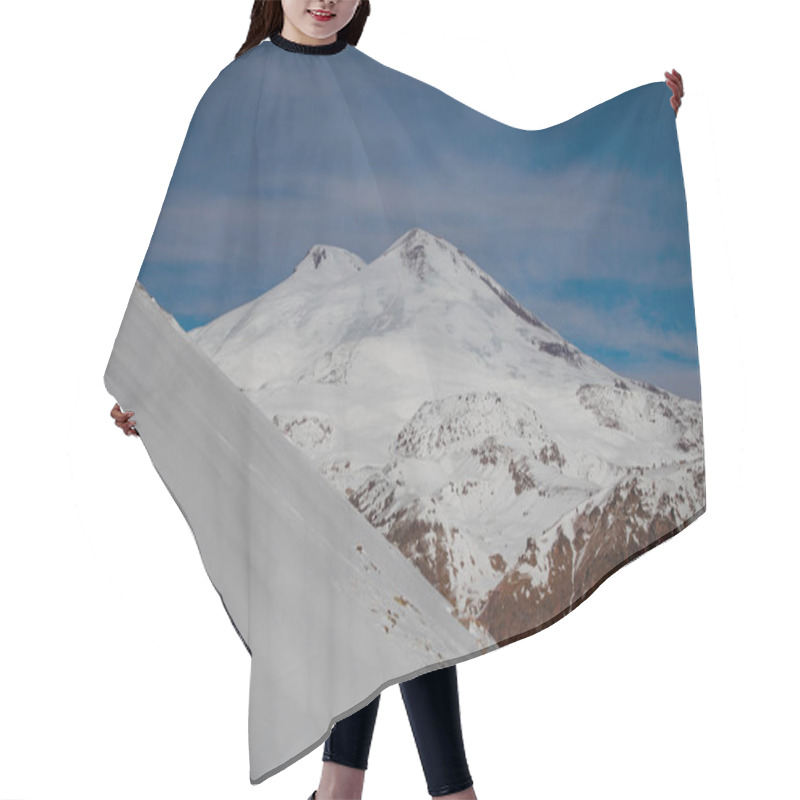 Personality  Beautiful View Of A Snowy Mountain Peak Hair Cutting Cape