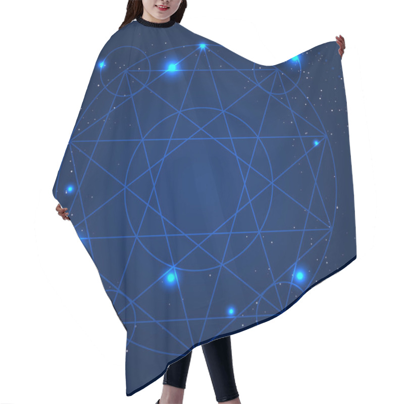 Personality  Vector Magic Geometry Sign Hair Cutting Cape