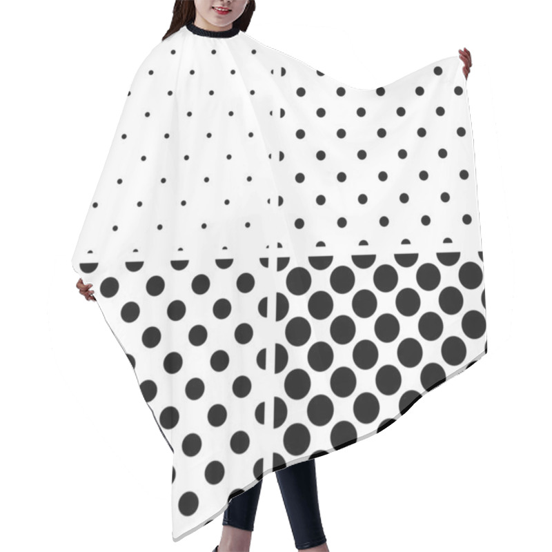 Personality  Seamless Black And White Vector Pattern Or Background Set With Big And Small Polka Dots. Hair Cutting Cape