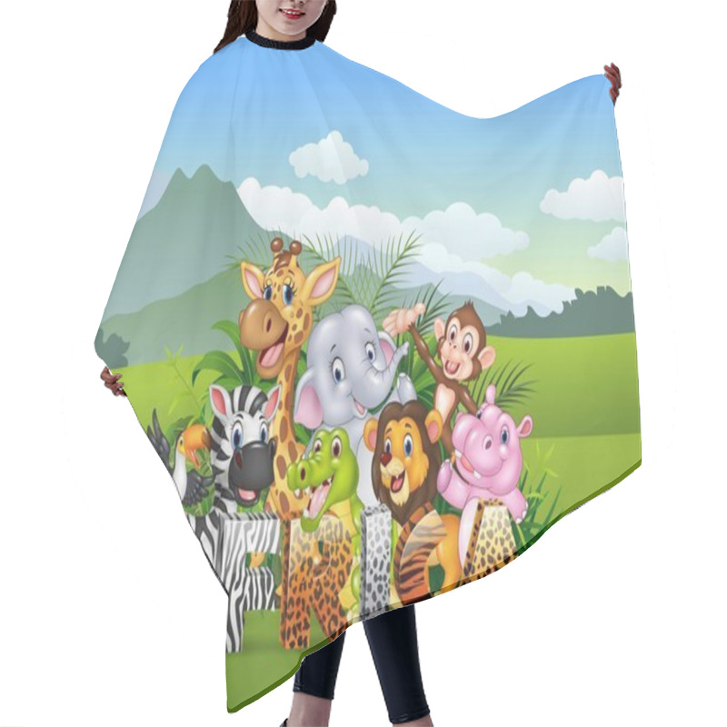 Personality  Cartoon Wild Animal In The Jungle Hair Cutting Cape