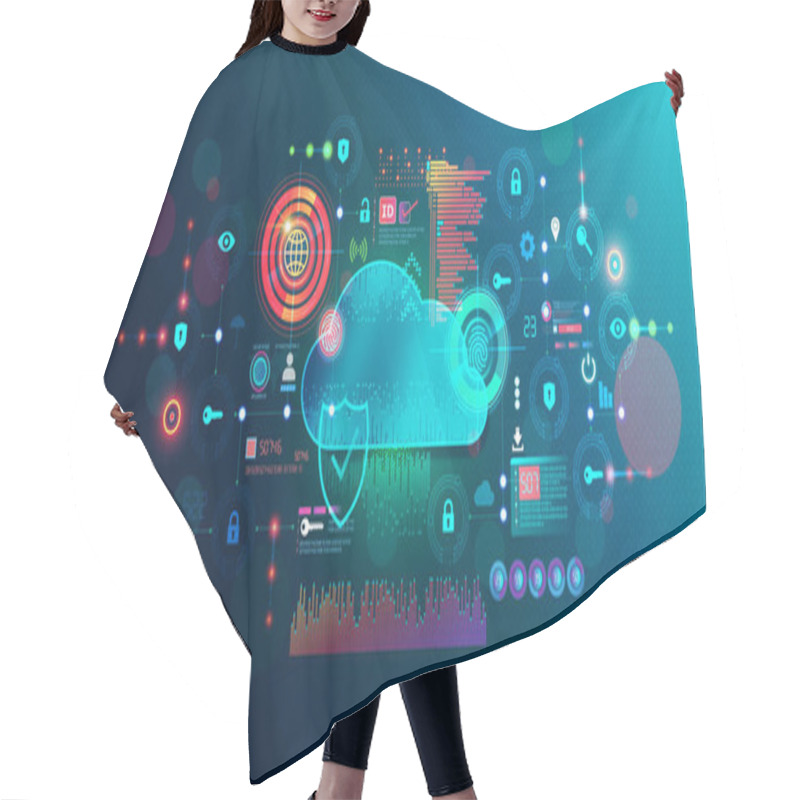 Personality  Security As A Service - SECaaS - Cloud-based Model For Outsourcing Cybersecurity Services - Conceptual Illustration Hair Cutting Cape