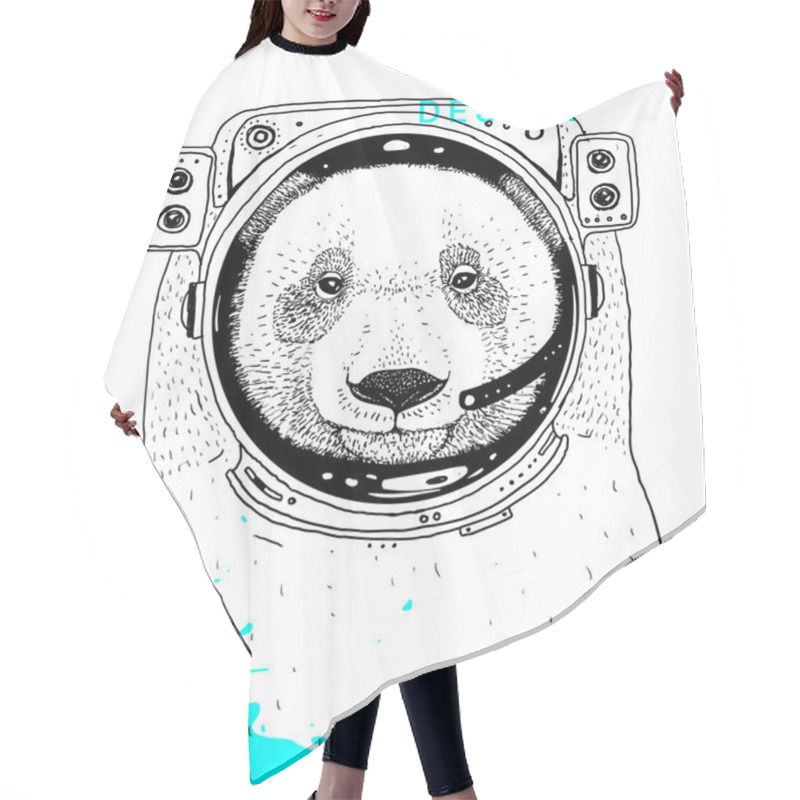 Personality  Cartoon Bear Astronaut In Space Suit Hair Cutting Cape