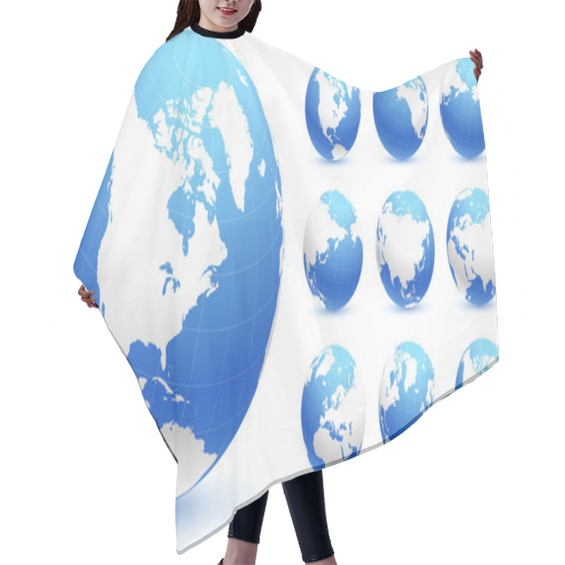 Personality  Globes Original Vector Illustration Hair Cutting Cape