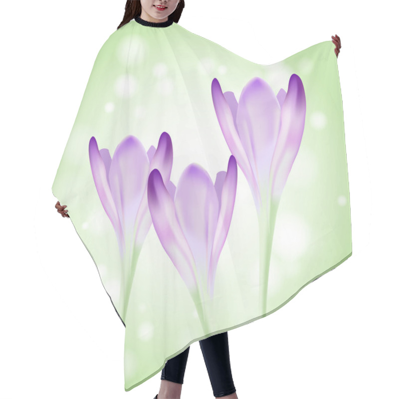 Personality  Vector Cute Spring Violet Flowers Hair Cutting Cape