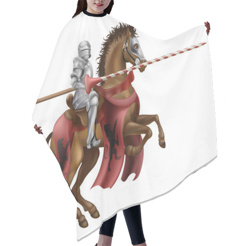 Personality  Knight With Lance On Horse Hair Cutting Cape