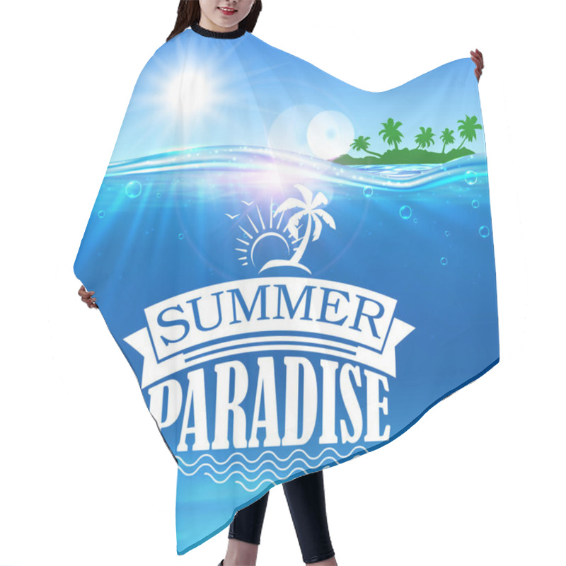 Personality  Summer Paradise Banner. Ocean, Palms Island Hair Cutting Cape