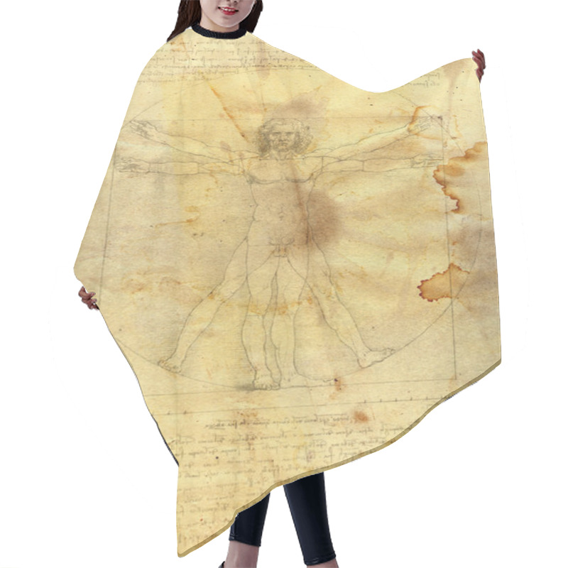 Personality  Vitruvian In Grunge Style Hair Cutting Cape