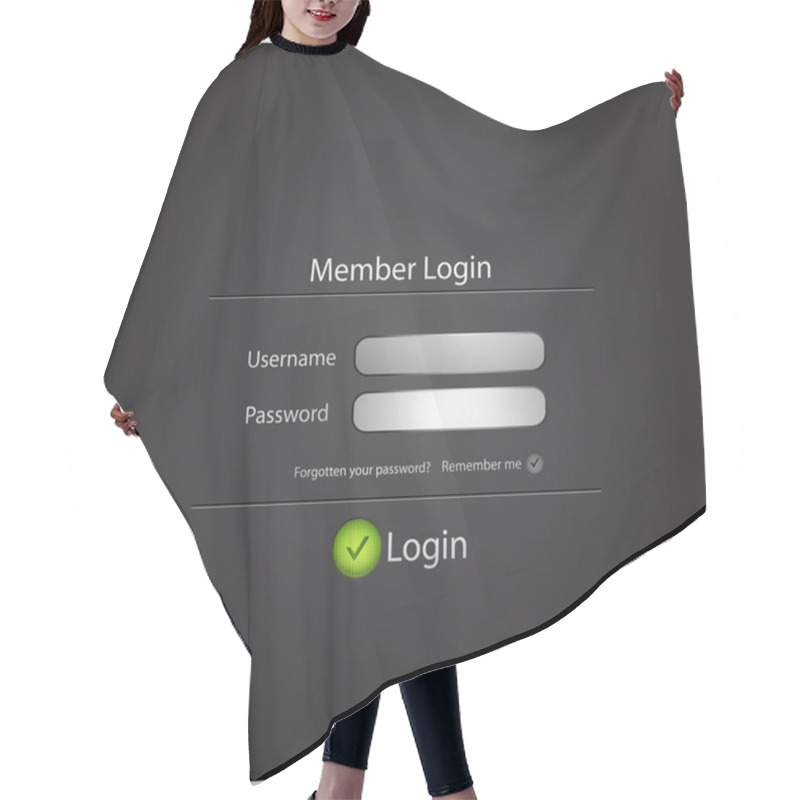 Personality  Login Black Modern Vectorn Background Hair Cutting Cape