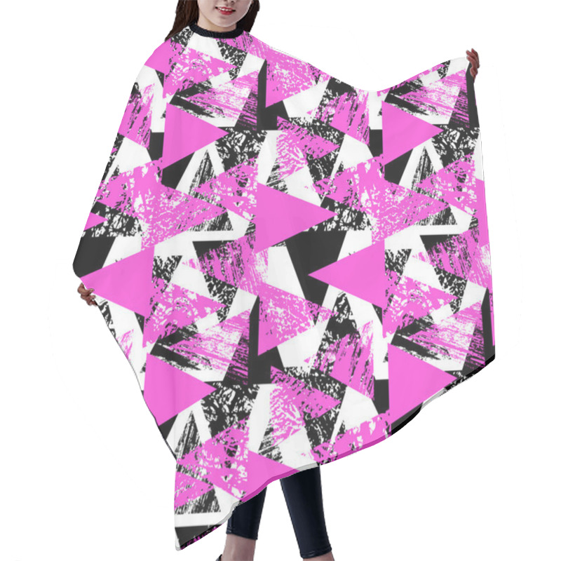 Personality  Hand Painted Bold Pattern With Triangles Hair Cutting Cape