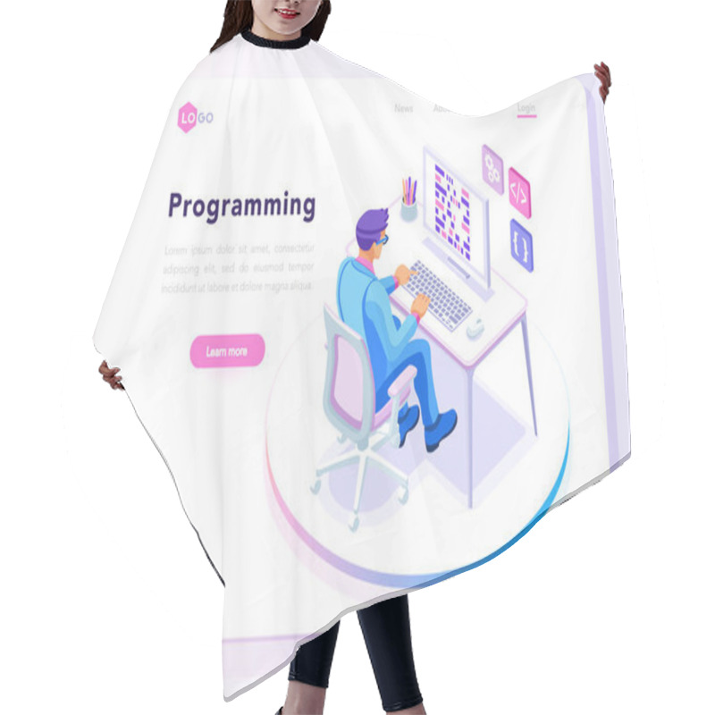 Personality  Programming Landing Page Template Hair Cutting Cape