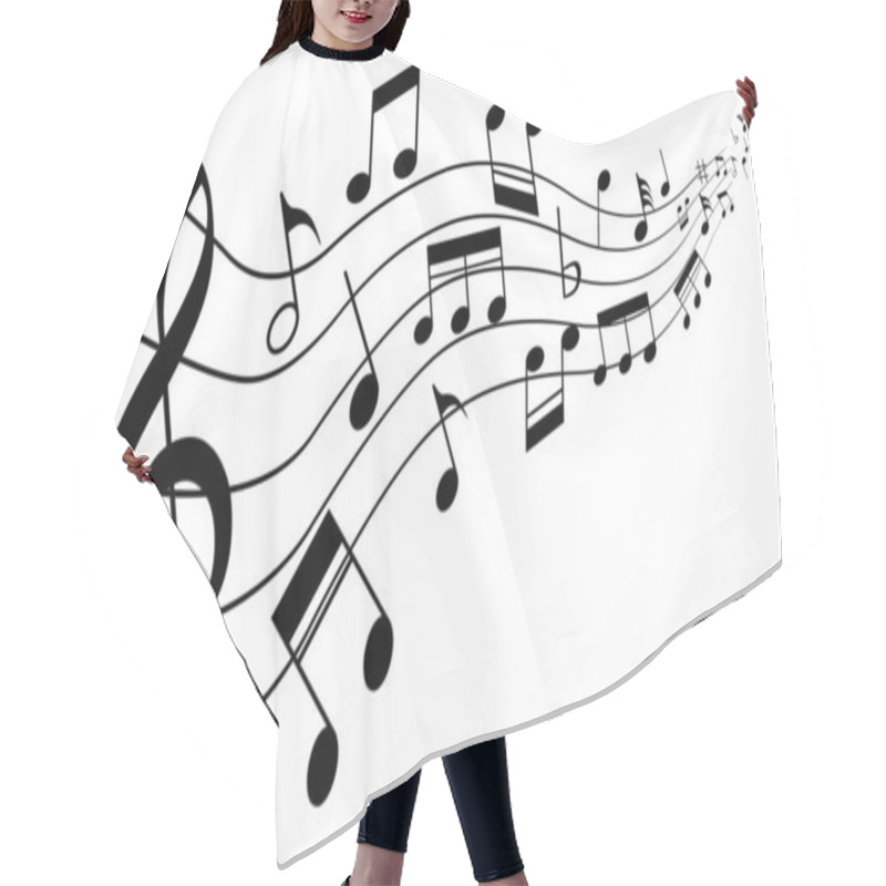 Personality  Vector With Symbols And Musical Notes Hair Cutting Cape