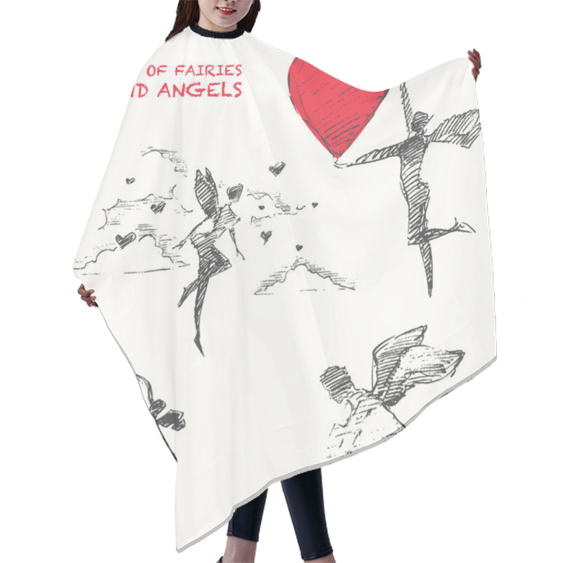 Personality  Flying Fairies And Angels With Hearts Hair Cutting Cape