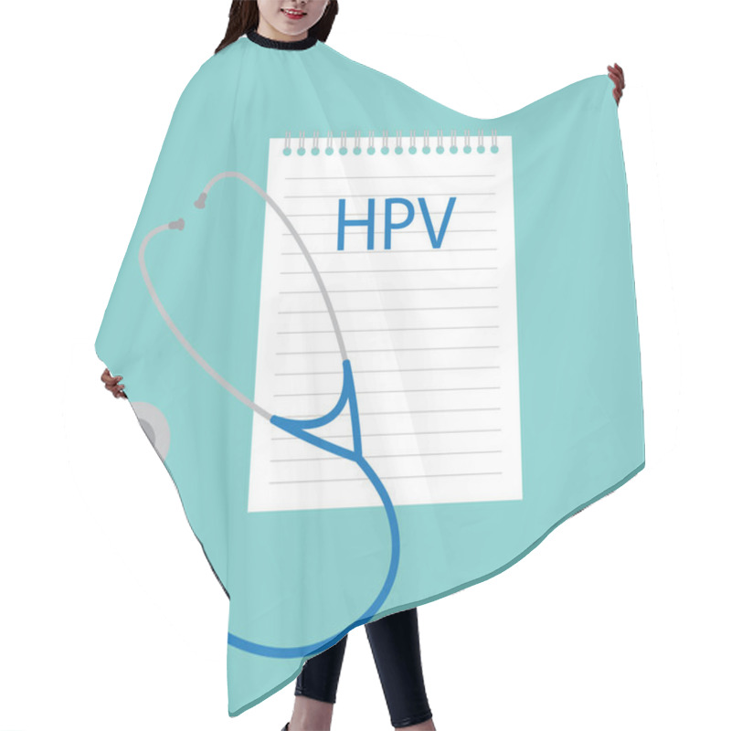 Personality  HPV (Human Papillomavirus) Acronym Written In Notebook- Vector Illustration Hair Cutting Cape