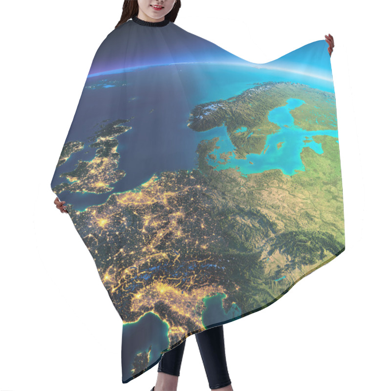 Personality  Detailed Earth. Central Europe Hair Cutting Cape