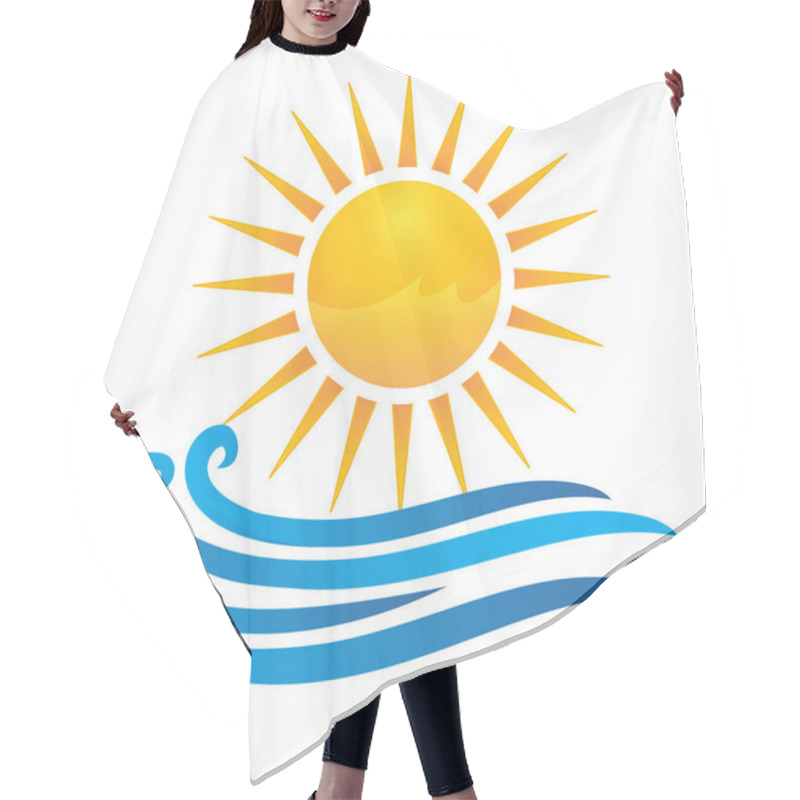 Personality  Sun And Waves Logo Hair Cutting Cape