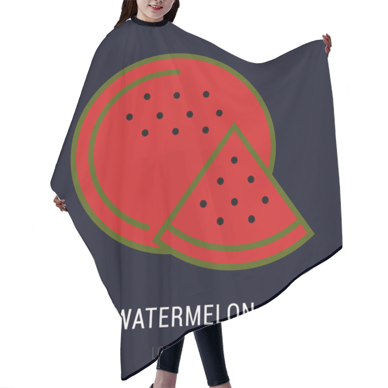 Personality  Vector Simple Logo Template Watermelon  Hair Cutting Cape