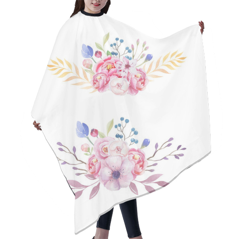 Personality  Ethnic Set Of Flower Bouquets Hair Cutting Cape