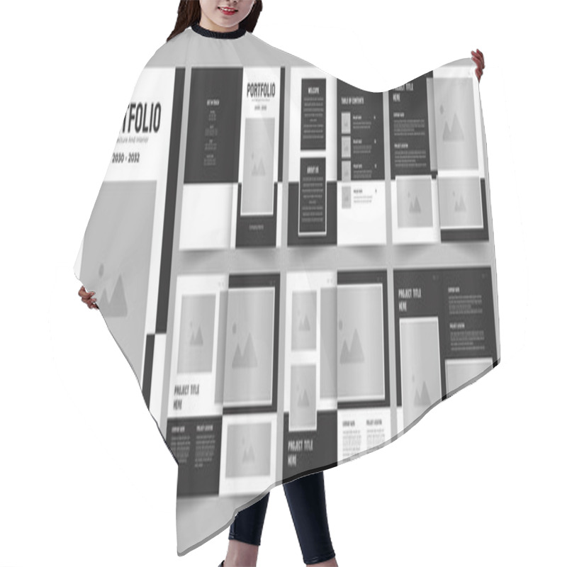 Personality  Architecture Portfolio Design Or Interior Portfolio Template Hair Cutting Cape