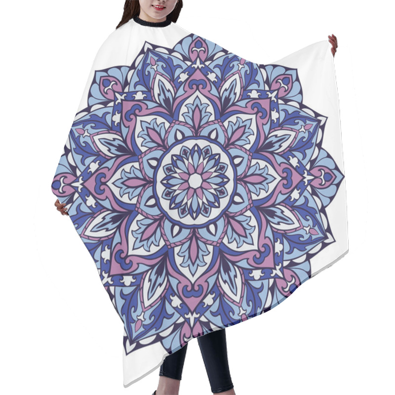 Personality  Blue Vector Mandala. Hair Cutting Cape