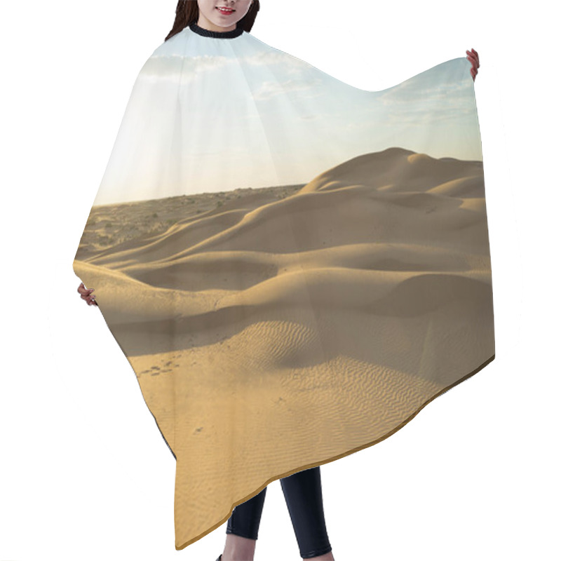 Personality  Yellow Sand On A Dune With Small Vegetation And In The Sun Hair Cutting Cape