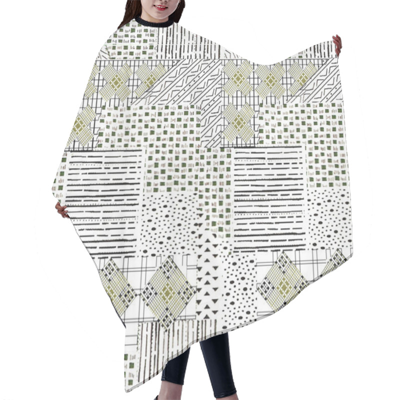 Personality  Graphical Seamless Pattern. Geometrical Texture. Ornate Seamless Border In Eastern Style. Hair Cutting Cape