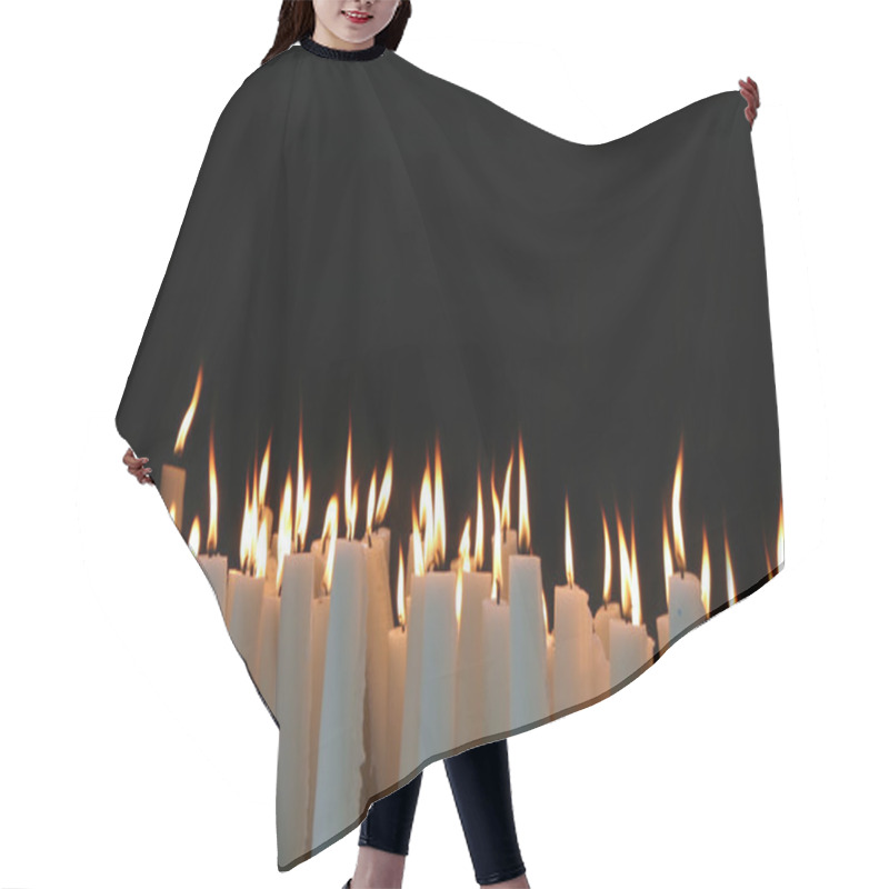 Personality  White Candle Flames With Black Background Hair Cutting Cape