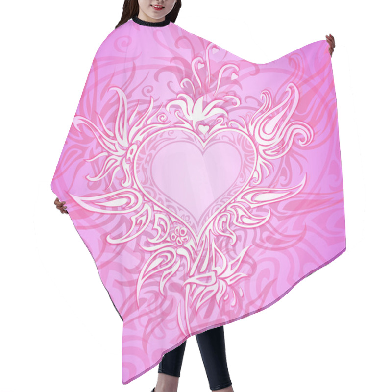 Personality  Vector Background With Abstract Heart. Hair Cutting Cape